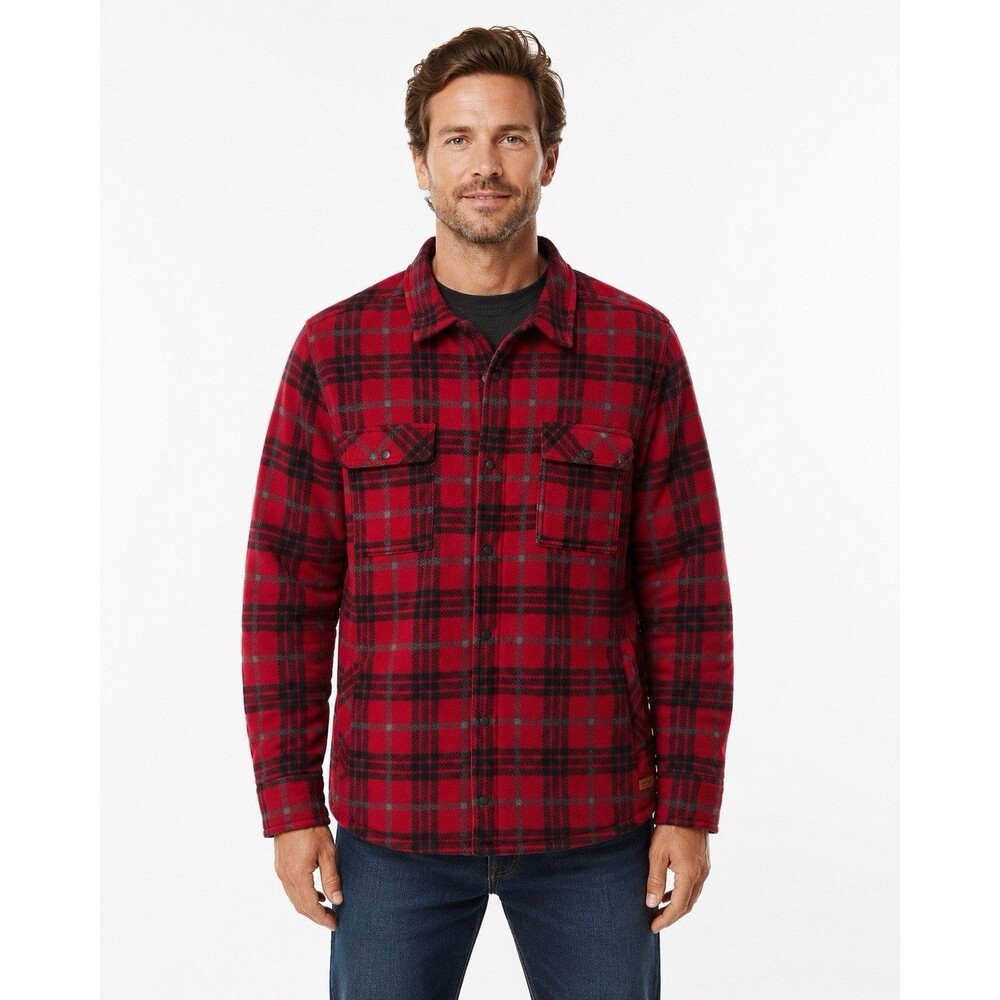 Voyager Flannel Snap Front Shaket Fleece Lined Size Large Pockets